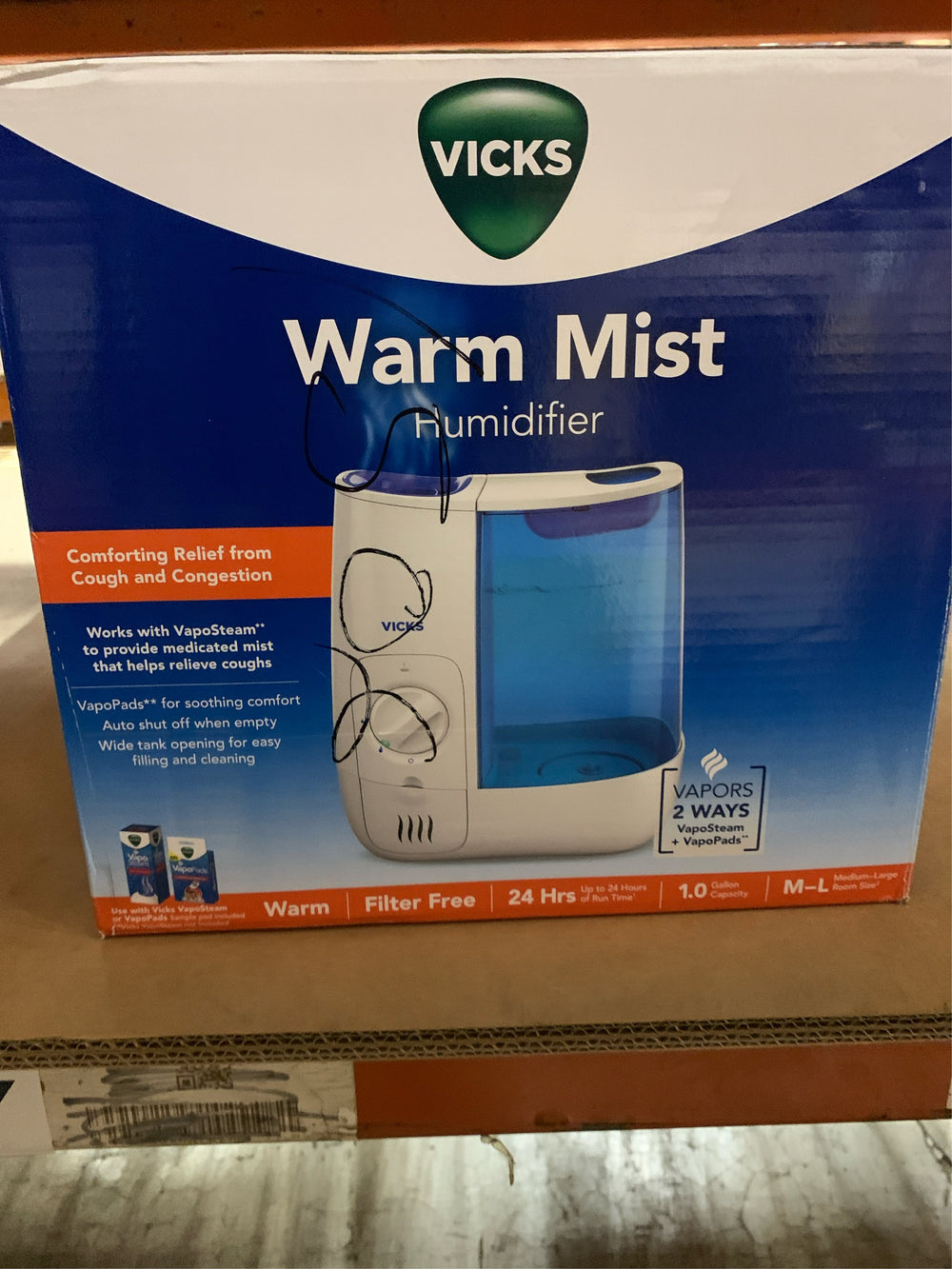 Vicks 1 gal 200 sq ft Manual Humidifier -E3-1868
