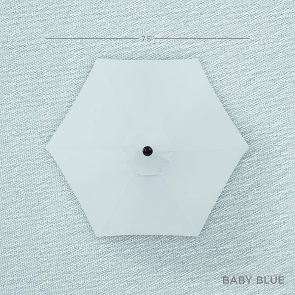 Baby Blue 7.5 ft. Outdoor Market Patio Umbrella with Crank and Tilt -L14-1916
