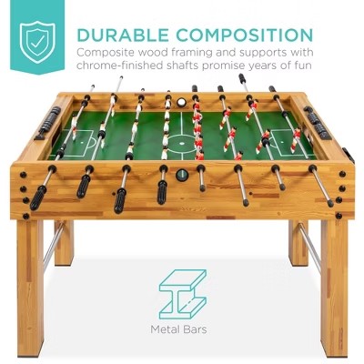 Best Choice Products 48in Competition Sized Soccer Foosball Table for Home, Game Room, Arcade w/ 2 Balls, 2 Cup Holders -D3-0336