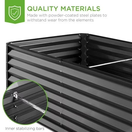 Best Choice Products 6x3x2ft Outdoor Metal Raised Garden Bed, Planter Box for Vegetables, Flowers, Herbs - Gray -H4-0002