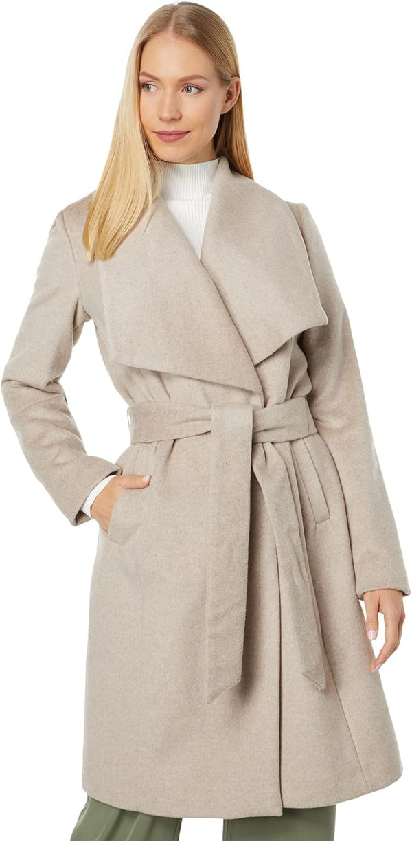 Cole Haan Women's Belted Wool Classically Elegant Coat for Year-round Style (Size 6) - C9 - 558