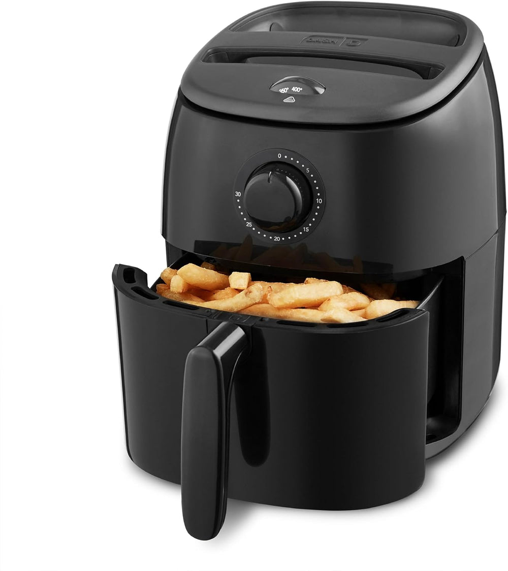 Dash Tasti-Crisp  Air Fryer - AirCrisp  Technology - Compact Design with Adjustable Temperature Control - Nonstick Fry Basket & Auto Shut-Off Feature - 2.6 Quarts - Black - C9 - 1236