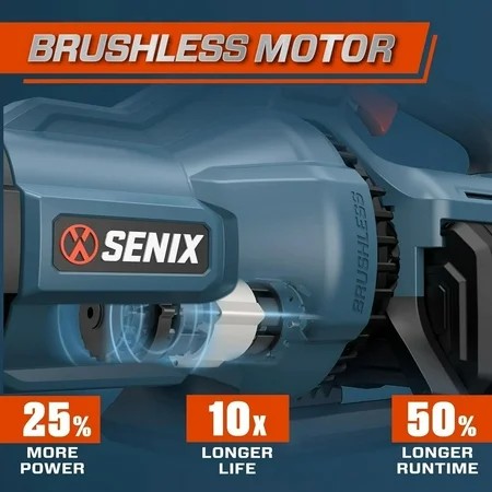 SENIX X6 60V Max* Brushless Cordless Leaf Blower with 4.0 Ah Battery and Charger, Variable Speed Up to 810CFM 170MPH, BLAX6-M1 1890