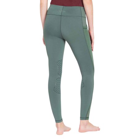 TuffRider Women Minerva Mesh Pocket EquiCool Tights Large Duck Green - G8 - 1884