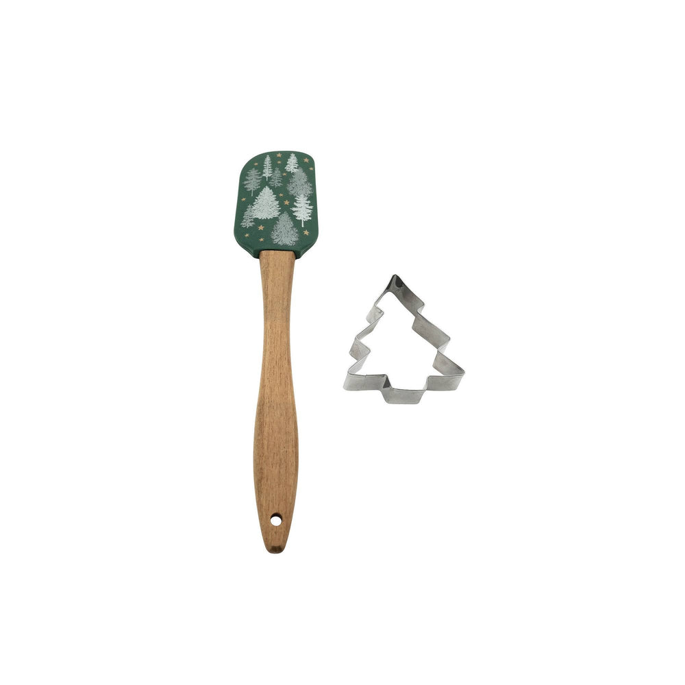 St. Nicholas Square  Woodland Spatula & Cookie Cutter Set, Green -B9-1230