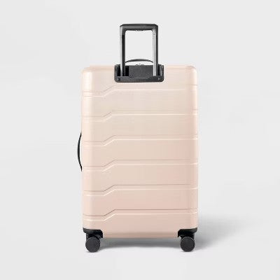 Hardside Large Checked Suitcase Pink - Open Story 1708