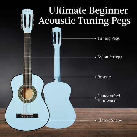 Best Choice Products 30in Kids Acoustic Guitar Beginner Starter Kit with Tuner, Strap, Case, Strings - Light Blue - K7 - 1561