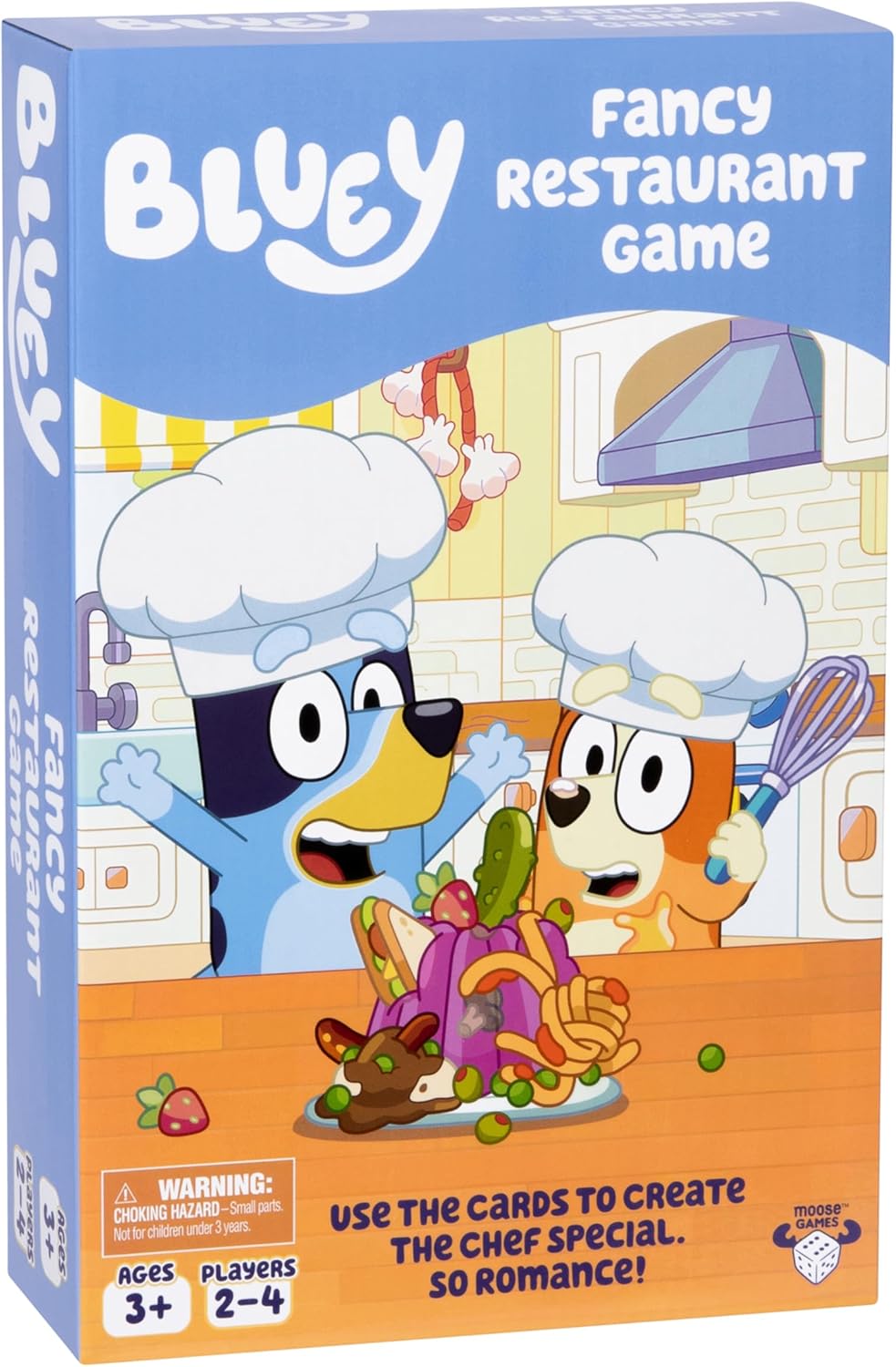 Bluey Fancy Restaurant Game, Join and Bingo as They Match Food Cards to Help Dad Prepare a Special Dinner for Mum, Serve up Fun While Building Memory and Matching Skills, Ages 3+, 2 4 Players -F7-0091