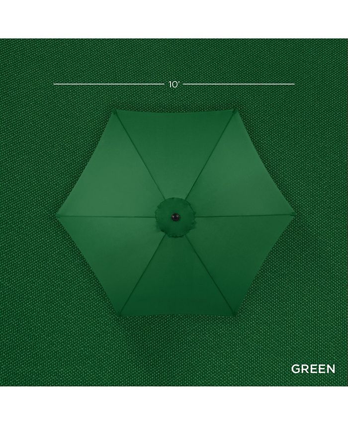 Best Choice Products 10ft Outdoor Steel Market Patio Umbrella w/ Crank, Tilt Push Button, 6 Ribs - Green - No Size - A2 - 495