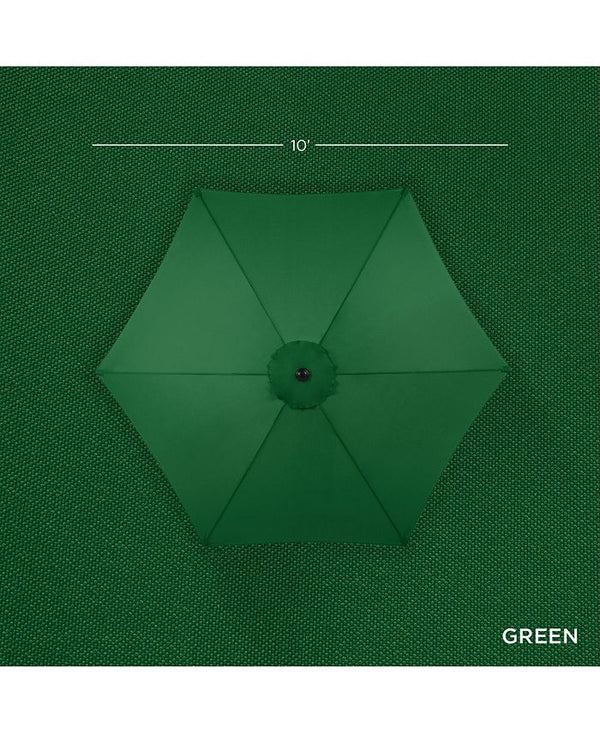Best Choice Products 10ft Outdoor Steel Market Patio Umbrella w/ Crank, Tilt Push Button, 6 Ribs - Green - No Size - A2 - 495