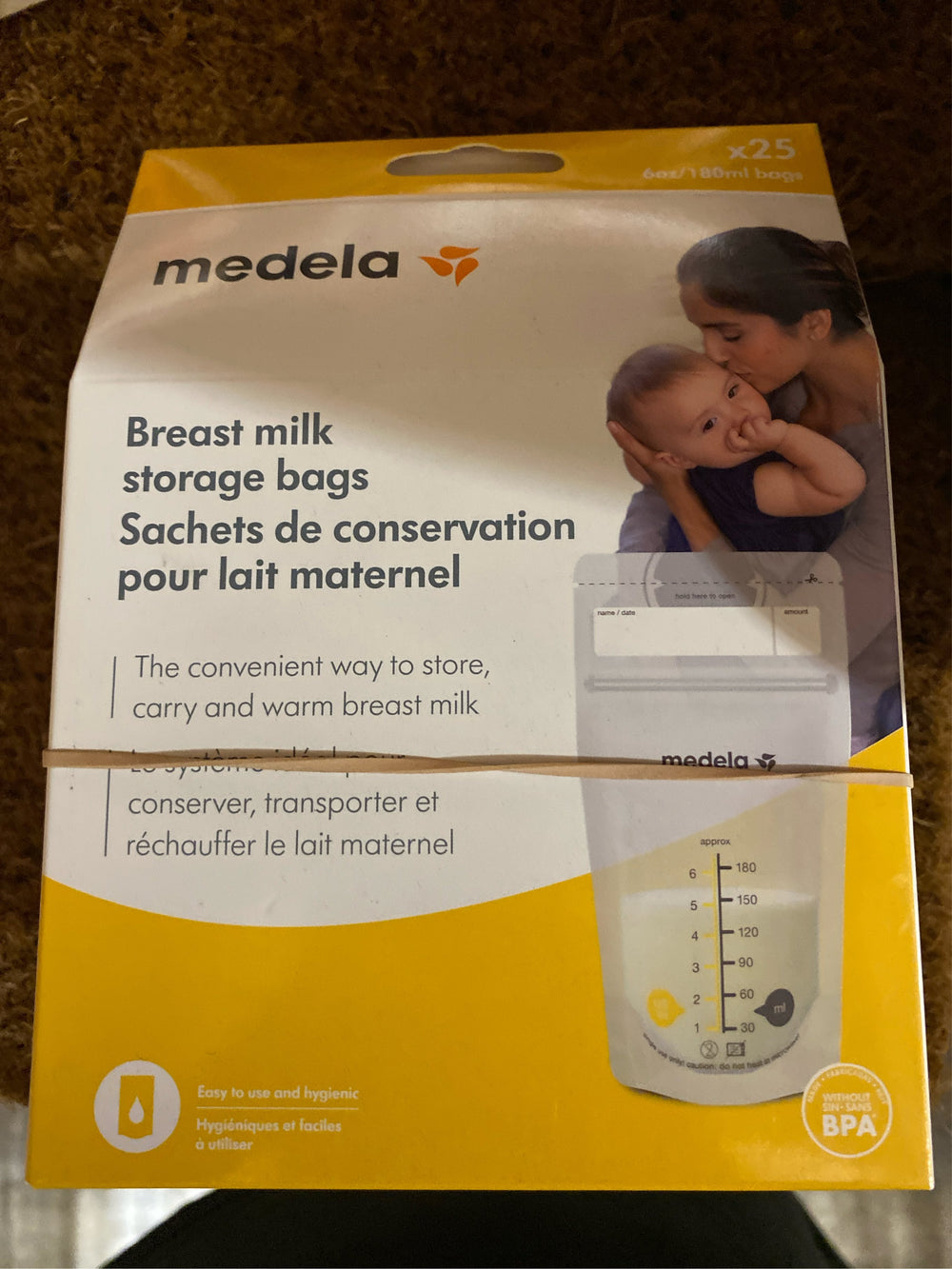 (Lot of 2) Medela Breast Milk Storage Bags, 6oz/180ml, Clear with Measurements, 68060, 25 Count - F10 - 261