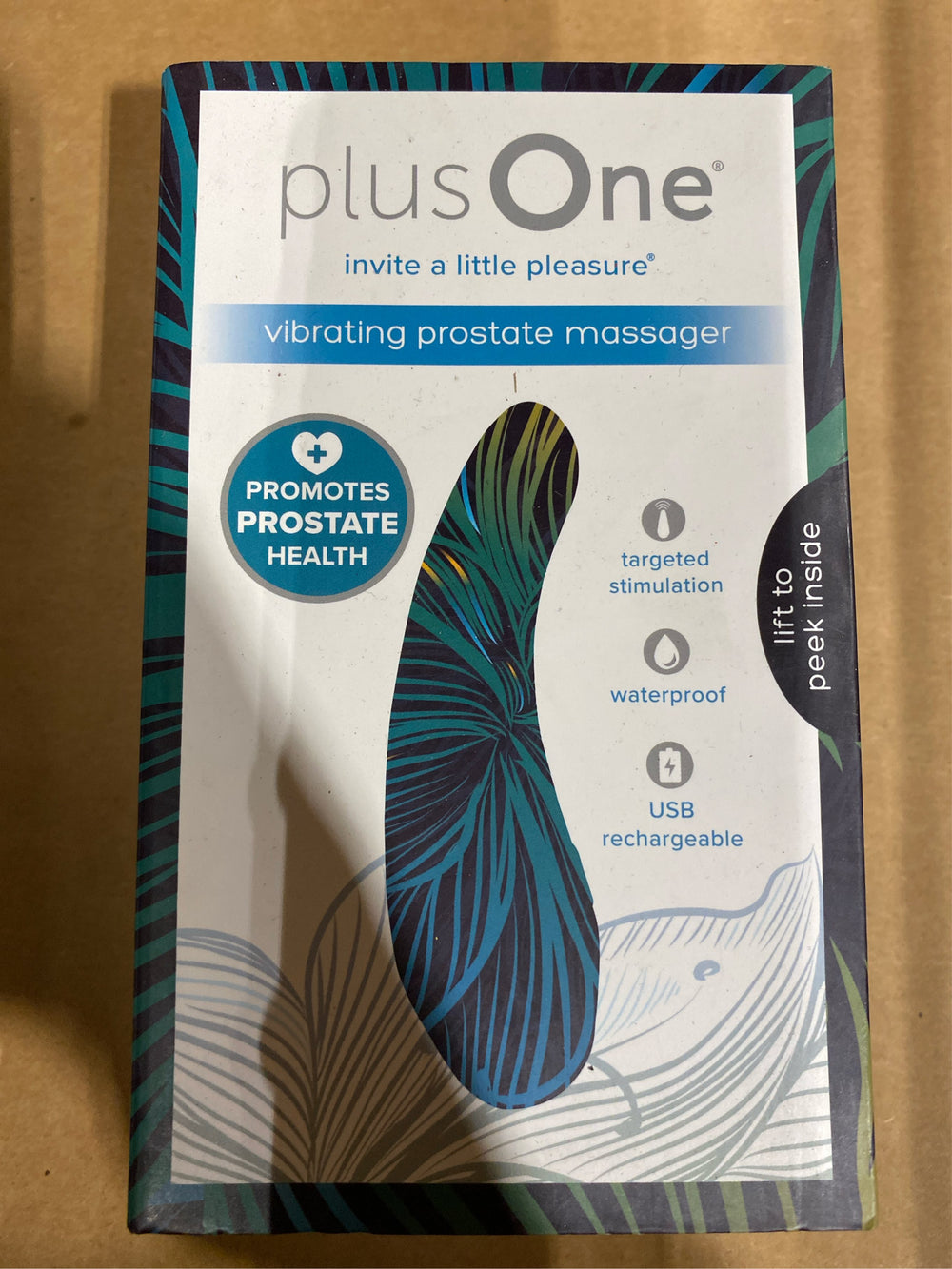 plusOne Vibrating External Prostate Massager, Teal, 10 Vibration Settings - F6 - 1805