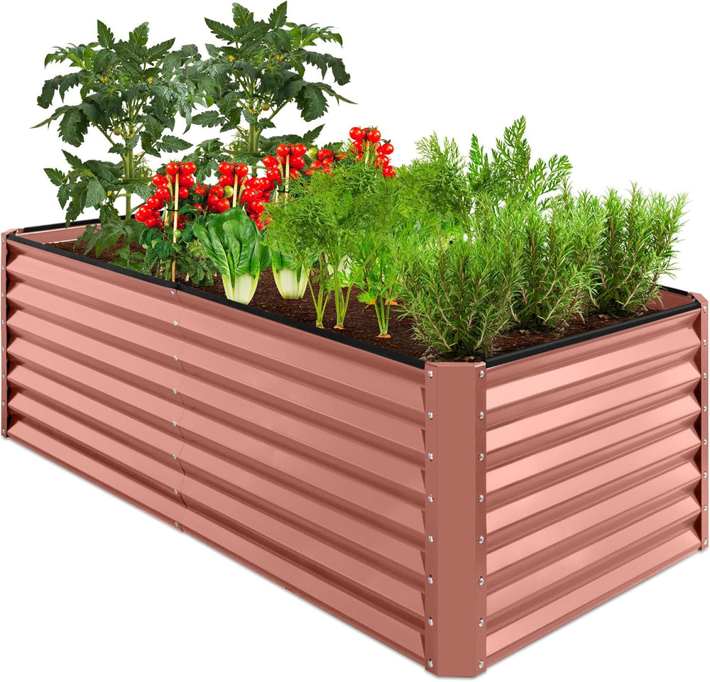 Best Choice Products 6x3x2ft Outdoor Metal Raised Garden Bed, Deep Root Box Planter for Vegetables, Flowers, Herbs, 269 Gallon Capacity, 100% Non Toxic Materials - Terracotta - H2 - 1995