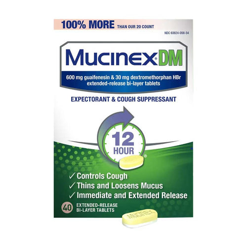 Mucinex DM 12 Hr Relief Tablets, 600 mg Guaifenesi