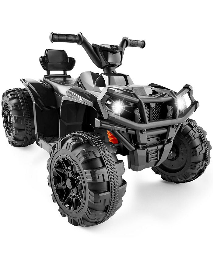 Best Choice Products 12V Kids Ride-On ATV Quad w/ Bluetooth, 2.4mph Max, Treaded Tires, LED Lights, Radio - Black - NO SIZE - G9 - 1032 -L3-0033