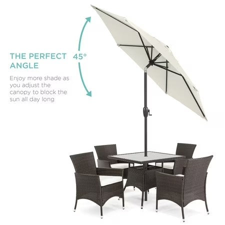 Best Choice Products 7.5ft Heavy-Duty Outdoor Market Patio Umbrella w/ Push Button Tilt, Easy Crank - Ivory - J8 - 1919 -L14-1924