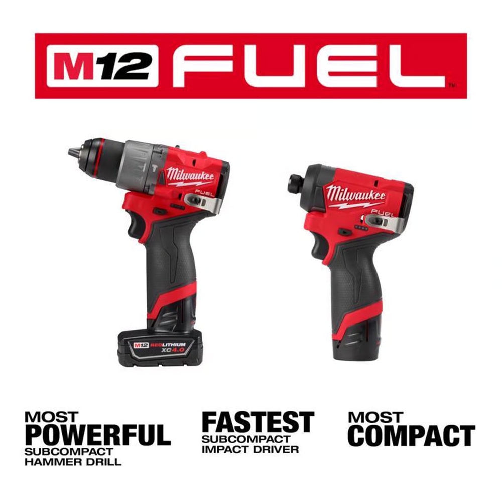 Milwaukee M12 FUEL Cordless Brushless 2 Tool Combo Kit 1736