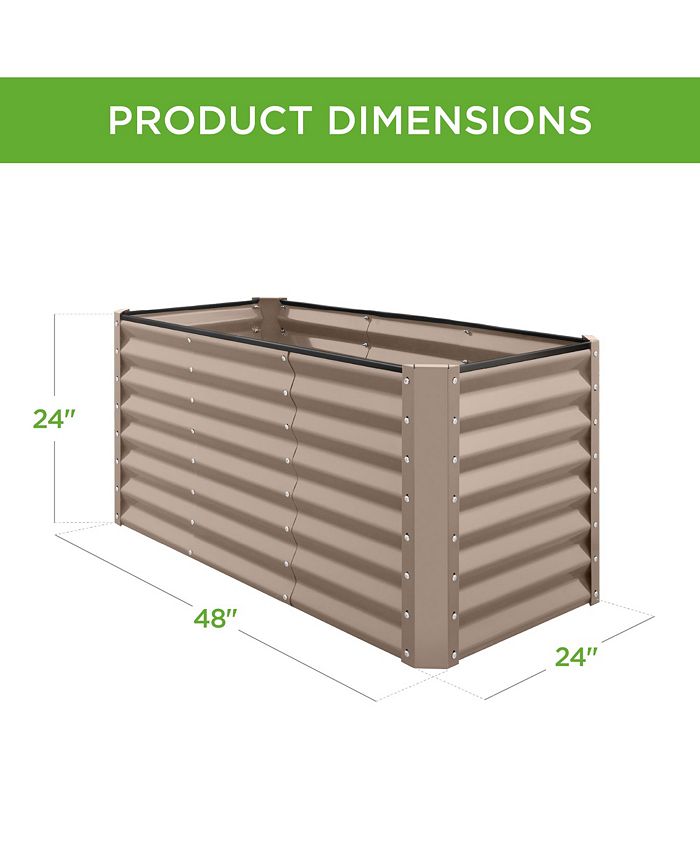 Best Choice Products 4x2x2ft Outdoor Metal Raised Garden Bed, Planter Box for Vegetables, Flowers - Tan/Beige - No Size -D7-0411