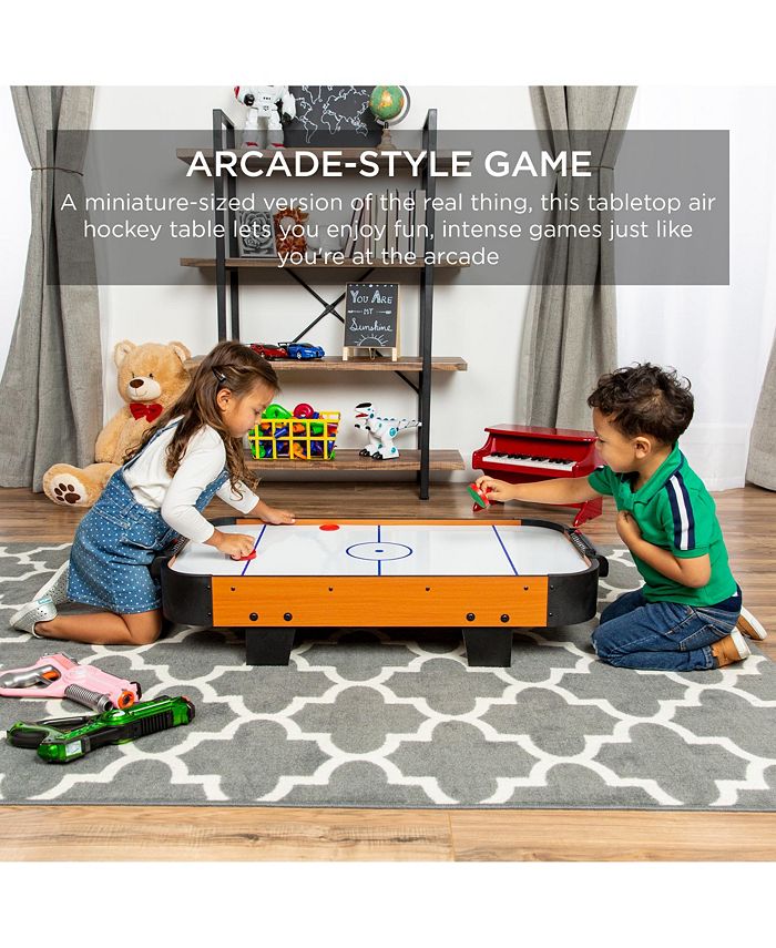 Best Choice Products 40in Air Hockey Arcade Table w/ 100V Motor, Electric Fan, 2 Strikers, 2 Pucks - Brown - NO SIZE - A7 - 1440