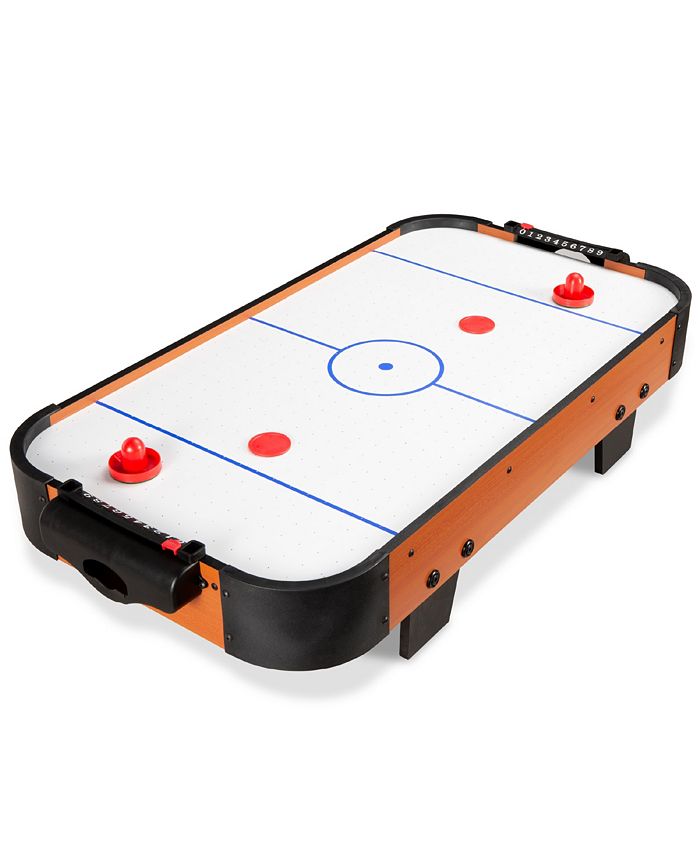Best Choice Products 40in Air Hockey Arcade Table w/ 100V Motor, Electric Fan, 2 Strikers, 2 Pucks - Brown - NO SIZE - C9 - 1470