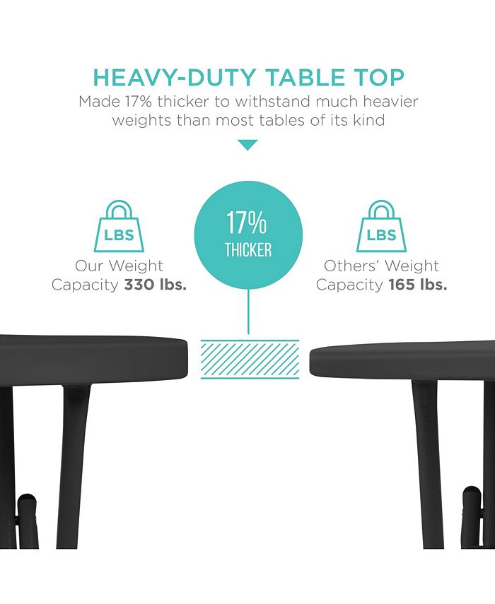 Best Choice Products 32in Bar Height Folding Table, Indoor Outdoor Accessory w/ Thick Table Top, 330lb Capacity - Black - E4 - 1627