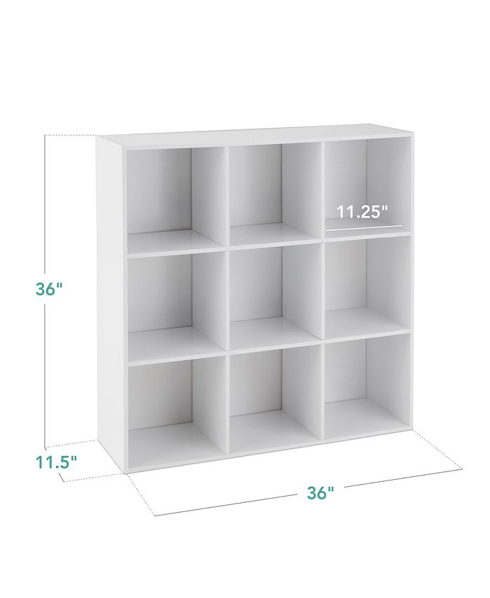 Best Choice Products 9-Cube Bookshelf, 11in Display Storage Compartment Organizer w/ 3 Removable Back Panels - White - G8 - 1013