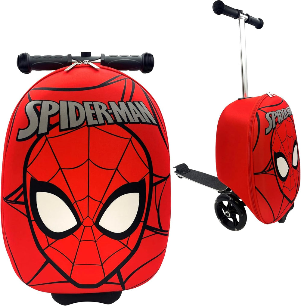 Fast Forward Spider-Man 18" Ride-On Suitcase Scooter - Lightweight Carry-On Scooter Luggage 1706