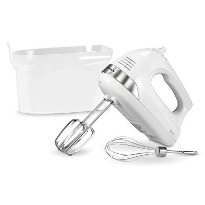 Hamilton Beach 6 Speed Hand Mixer Snap-On Case Whi
