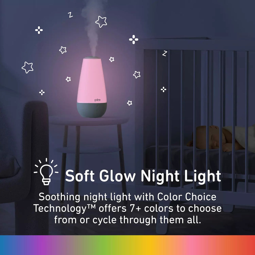 Pure Enrichment PureBaby  3-in-1 Whisper-Quiet Humidifier, Color-Changing Night Light, & Essential Oil Diffuser -A11-1284