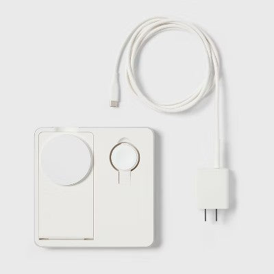 3 in 1 Charger for iPhone Watch and AirPods - heyday  White -F6-1687