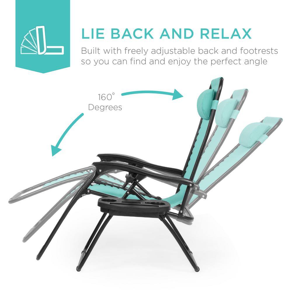 Mint Metal Zero Gravity Reclining Lawn Chair with Cup Holders (2-Pack) -D4-0471 -D6-0496