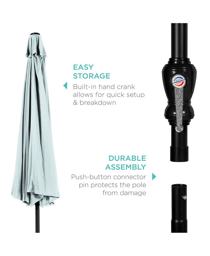 Best Choice Products 10ft Outdoor Steel Market Patio Umbrella w/ Crank, Tilt Push Button, 6 Ribs - Blue - No Size -F4-1981