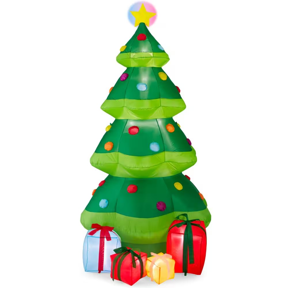 10 ft. Height by 5 ft. Width Inflatable Christmas Tree with 10 LED Lights - B4 - 461