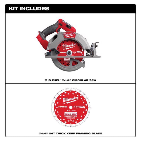 Milwaukee M18 FUEL M18 7-1/4 in. Cordless Brushless Circular Saw Tool Only 1784