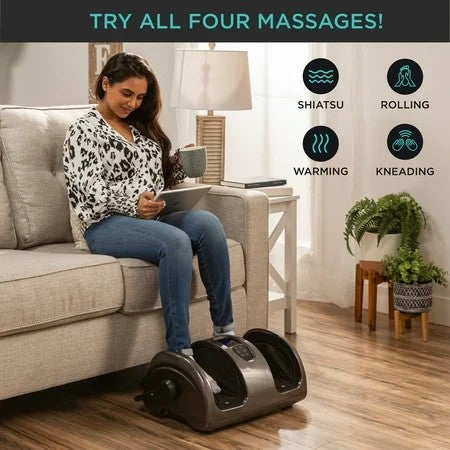 Best Choice Products Foot Massager Machine, Therapeutic Reflexology Massager w/ High-Intensity Rollers - Gray 1835
