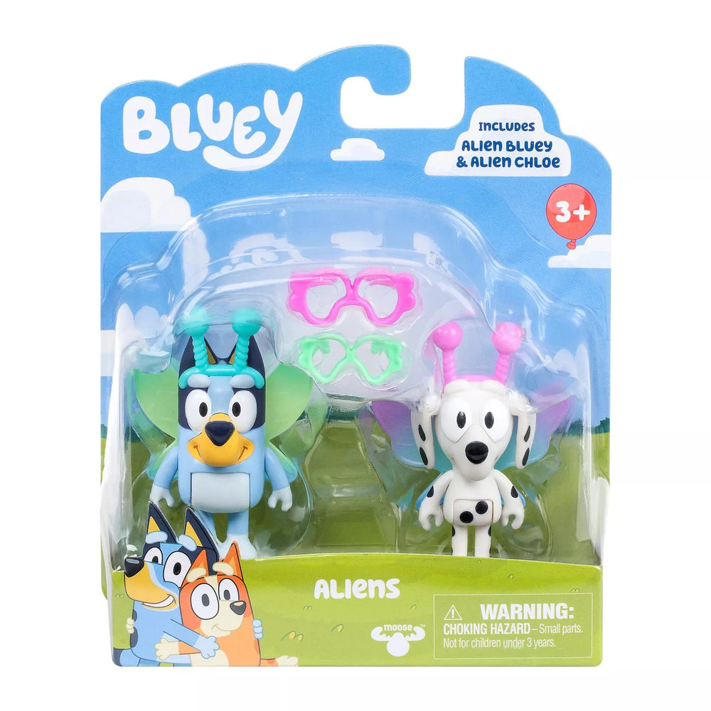 Bluey Aliens Alien Bluey and Alien Chloe Figure Set - C3 - 323