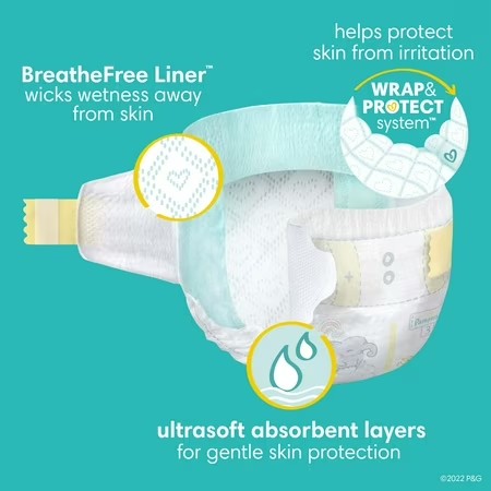 Pampers Swaddlers Baby Diapers Size 2, 29 Count - B9 - 1523