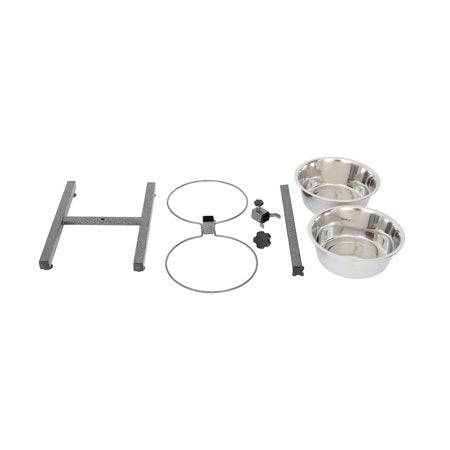 Iconic Pet Adjustable Stainless Steel Pet Double Diner For Dog, 2 Qt, 64 Oz, 8 Cup - C10 - 477