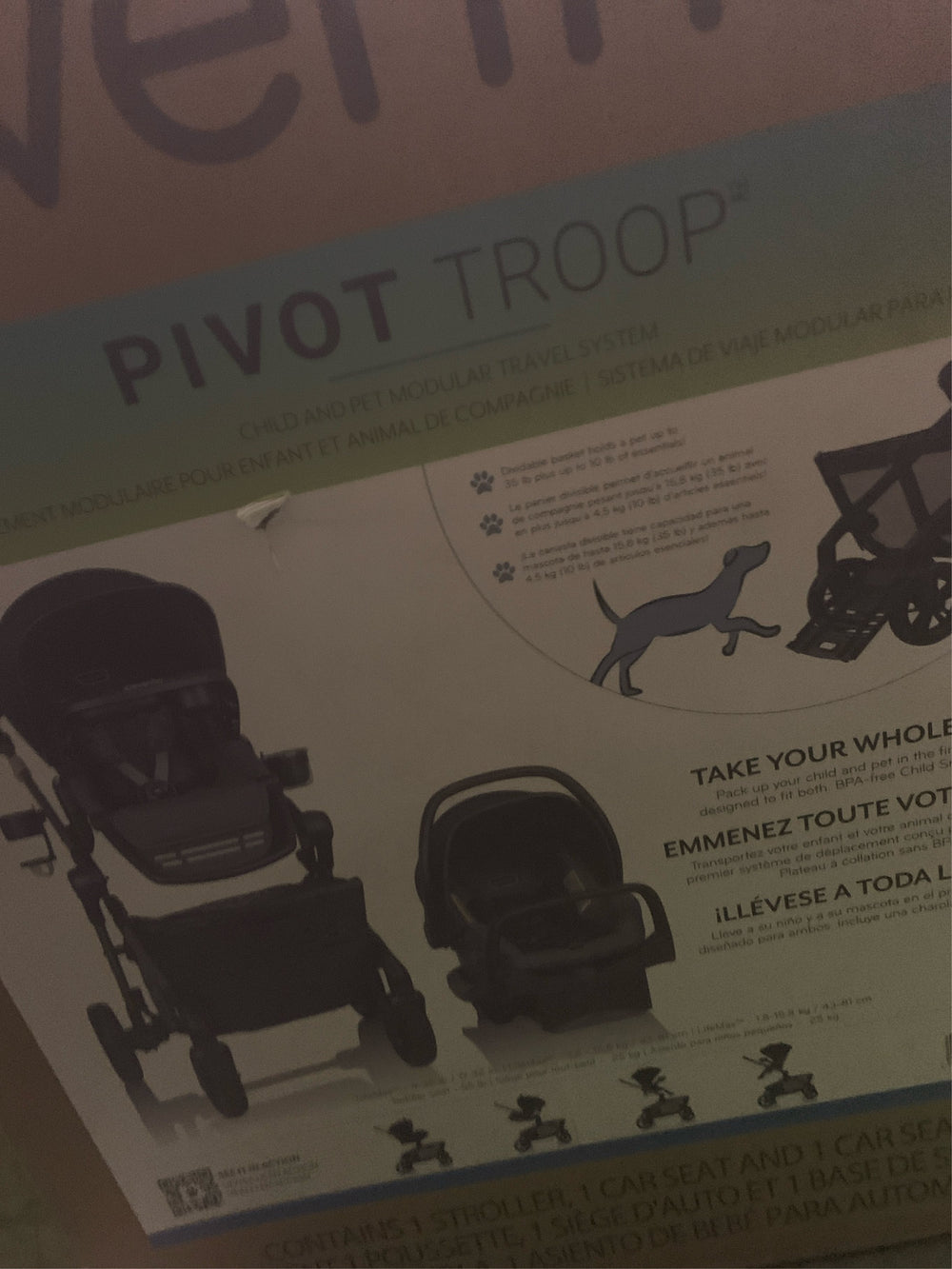 Evenflo Pivot Troop Child & Pet Modular Travel System - H14 - 1766 -M12-0106 -M13-0107
