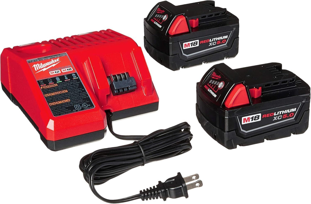 M18 18-Volt Lithium-Ion XC Starter Kit with Two 5.0Ah Batteries and Charger 1555