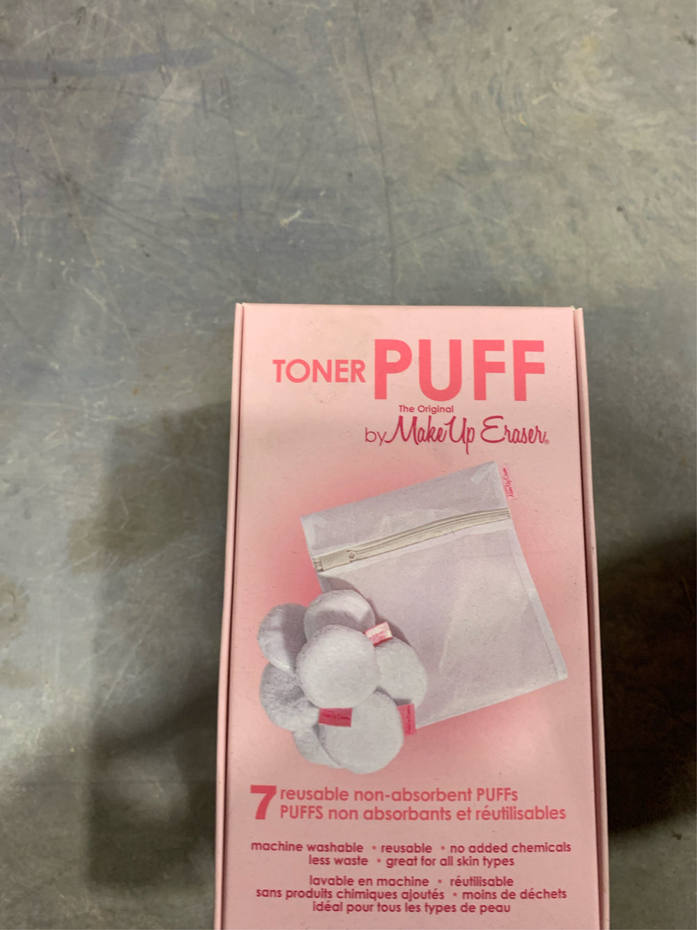 MakeUp Eraser Toner Puff 7pc Set, Reusable and Machine Washable Rounds, Laundry Bag Included -B7-0377 -B7-0378 -F2-0664 -B7-1188