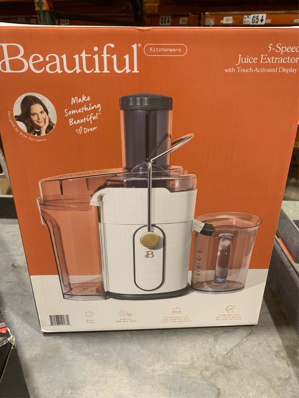 Beautiful 5-Speed 1000W Electric Juice Extractor with Touch Activated Display White Icing by Drew Barrymore -A8-1174