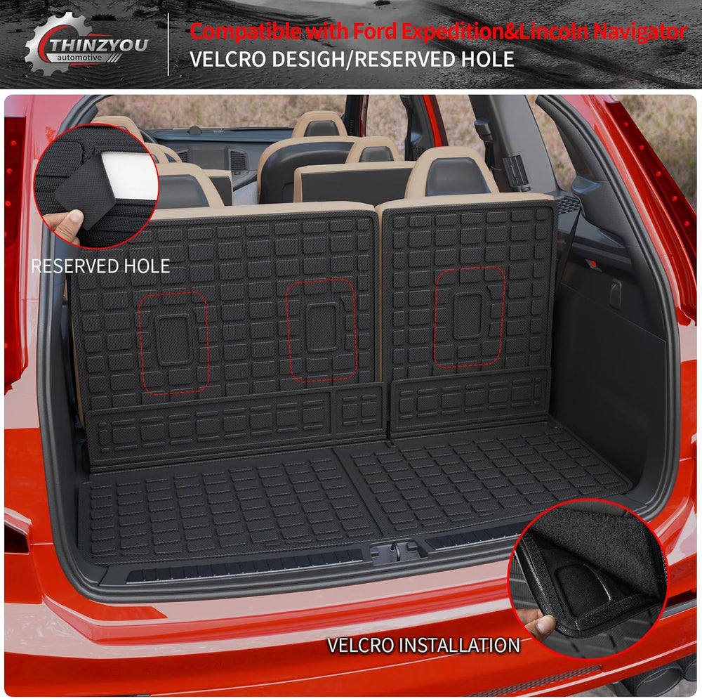 Cargo Mat Compatible with 2018-2024 Ford Expedition Lincoln Navigator (Not for Max or L Models) Cargo Liner Trunk Liner 2023 Expedition 7&8 Seats Accessories (Trunk Mat+Backrest Mats) 1945