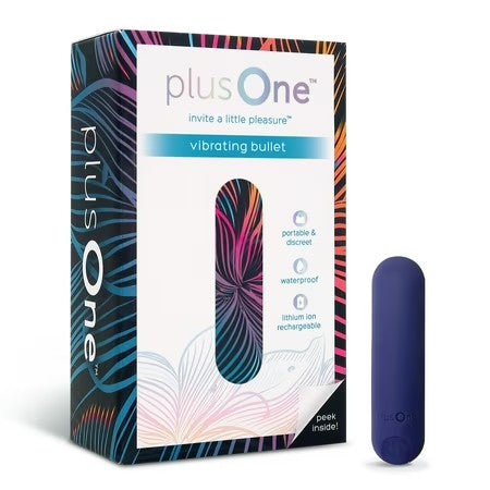 plusOne Vibrating Bullet Soft Touch Massager 10 Vibration Settings Waterproof -L4-1508