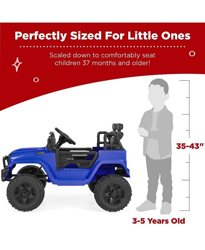 Best Choice Products 12V Kids Ride On Truck Car w/ Parent Remote Control, Spring Suspension, LED Lights - Blue -H2-1667