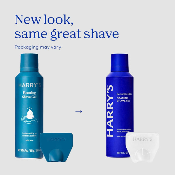 Harry's Original Shaving Kit for Men - Razor Handle, 5 Razor Blade Refills, Foaming Shave Gel, and Travel Blade Cover - TSA Approved Travel Essentials - German Engineered - Prange - A7 - 1570