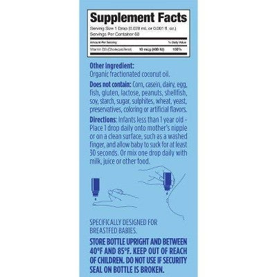 (Lot of 2) Ddrops Baby Vitamin D 400 IU Organic Liquid Drops - 0.06 fl oz - K9-1995