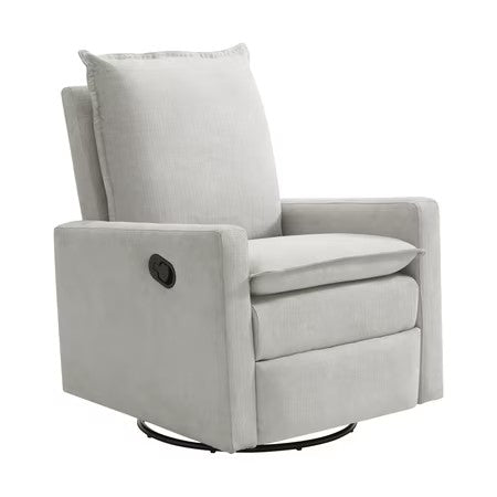 Oxford Baby Uptown Upholstered Glider Recliner Rocking Chair 360  Swivel for Nursery and Living Room   Sand - H13 - 1772