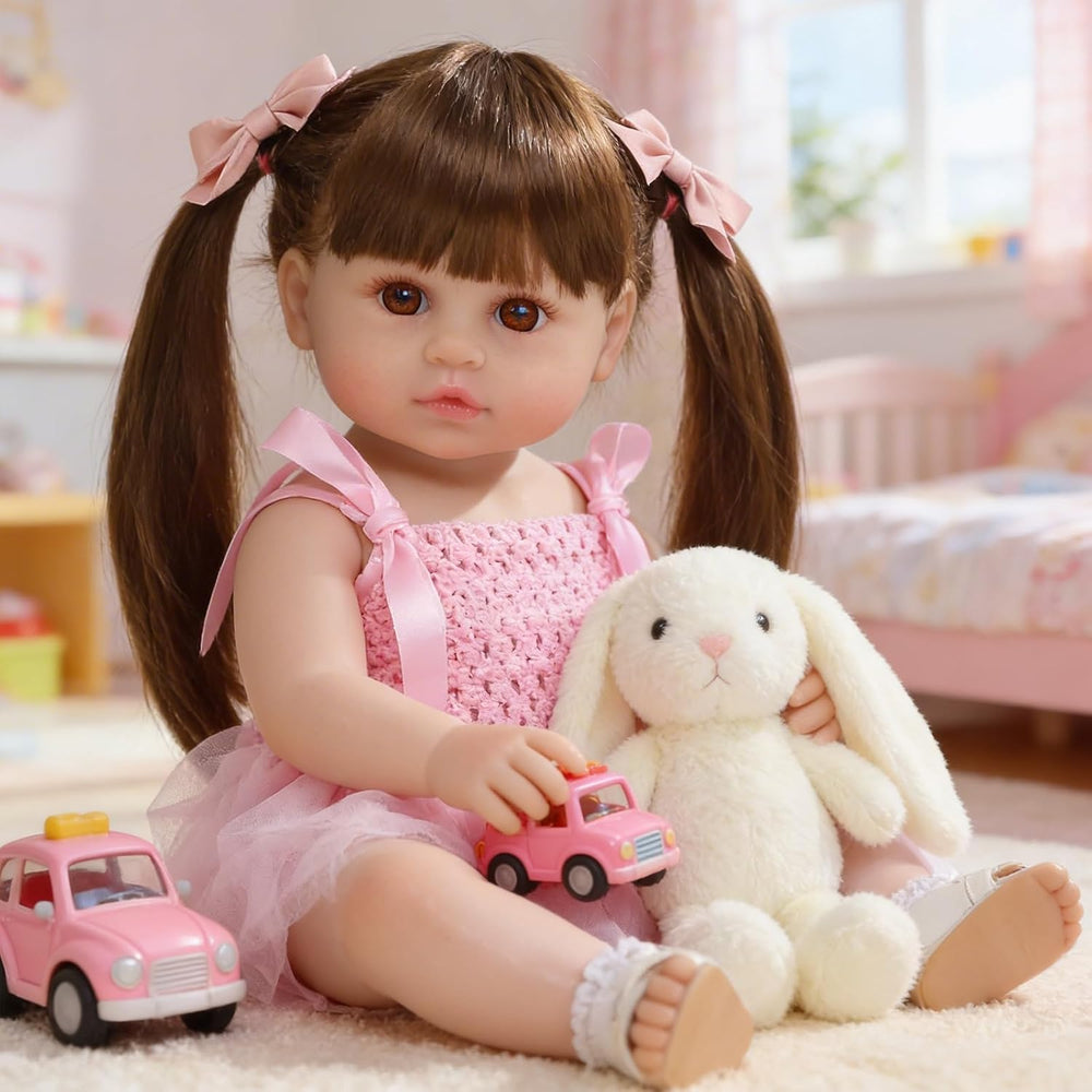 SCOM Lifelike Reborn Dolls Girl -20 Inch Realistic Baby Doll Newborn Baby Dolls Lifelike Baby Doll Silicone Toddler Clothes Gift Set for Age 3+ 1469