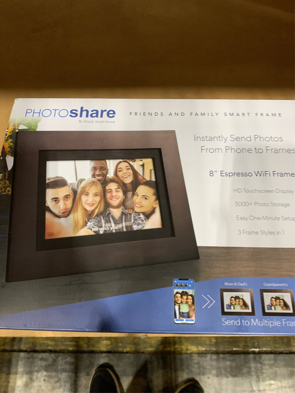 Simply Smart Home PhotoShare Friends and Family 8" Smart Digital Photo Frame -F12-0929 -F12-0931 -F12-0935